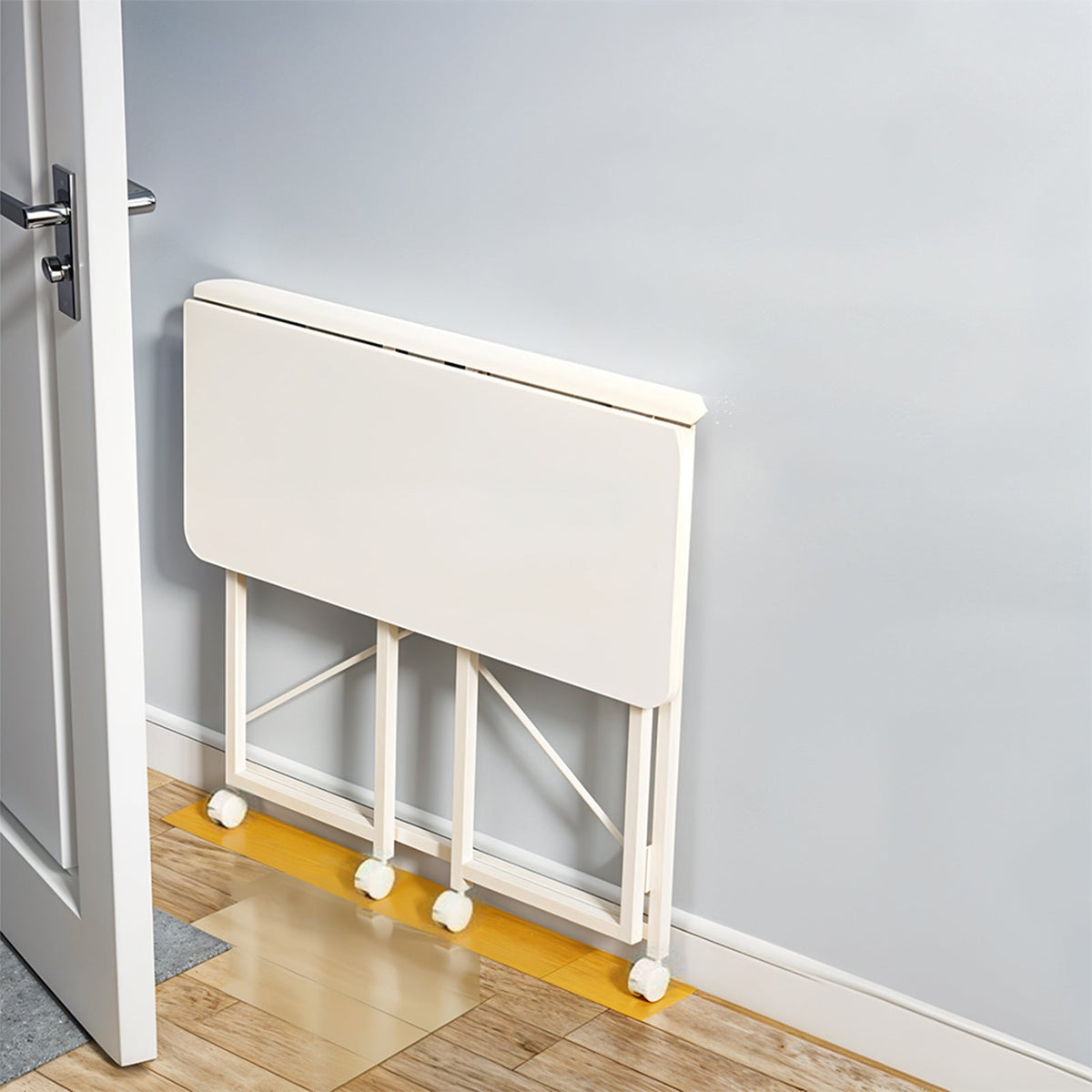 Folding Office Desk with Casters