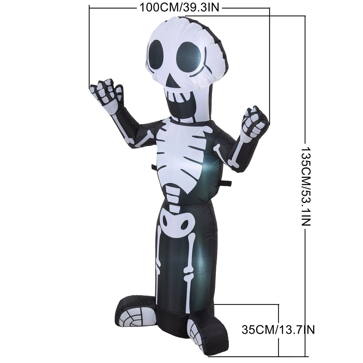 4 FT Halloween Inflatable Skeleton Decoration with LED Lights