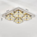 Select Dimmable Option Square Large-size Glamourous Crystal LED Ceiling Light