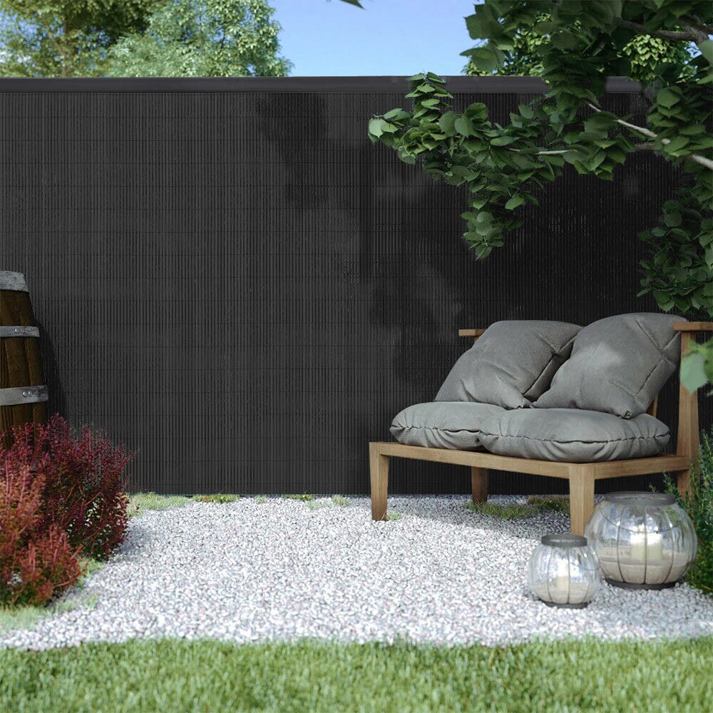 Garden Fence PVC Privacy Screen Panel Slat Strips Fixing Clip 1M