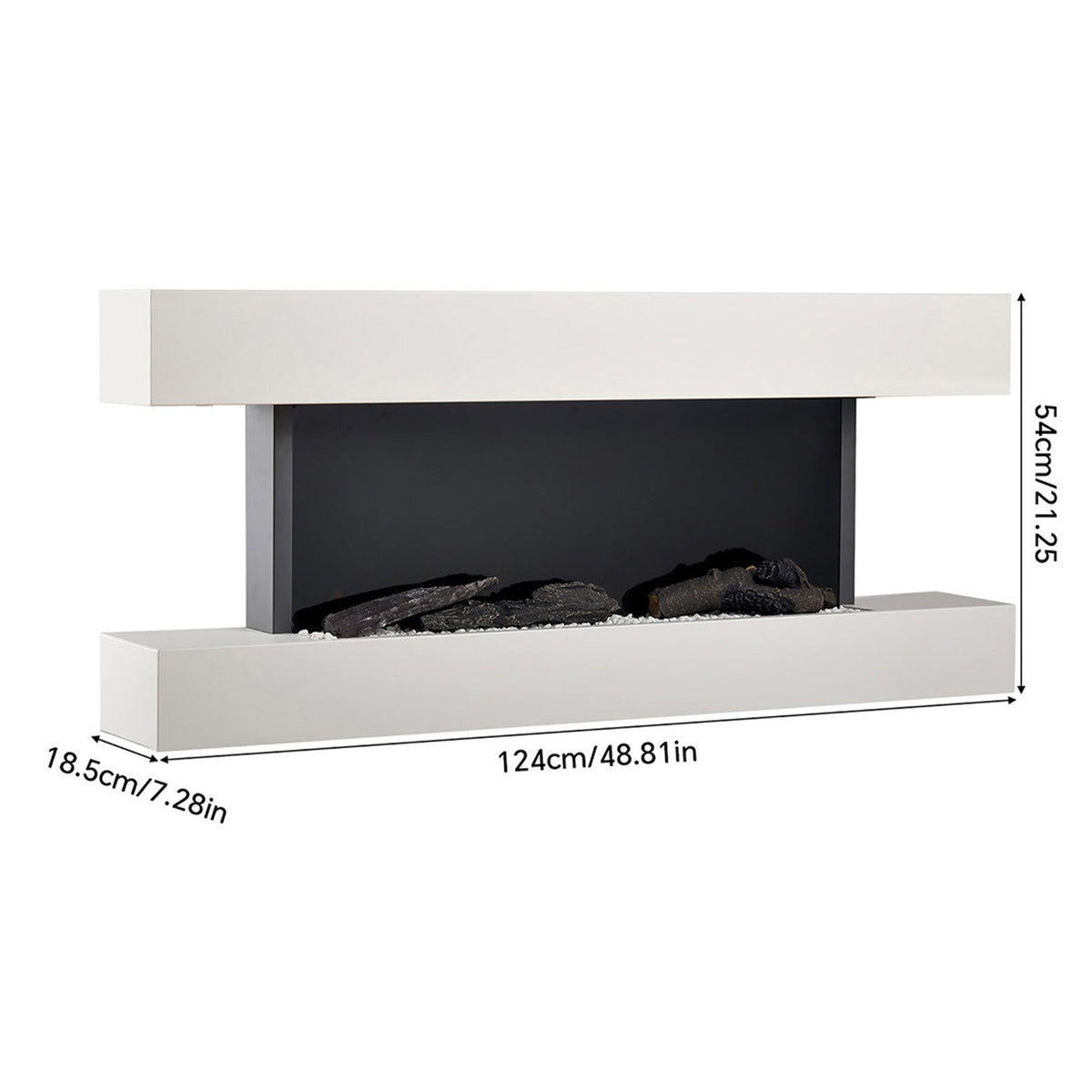 52 Inch Iron Frame Electric Fireplace Suite with WiFi App and Remote Control
