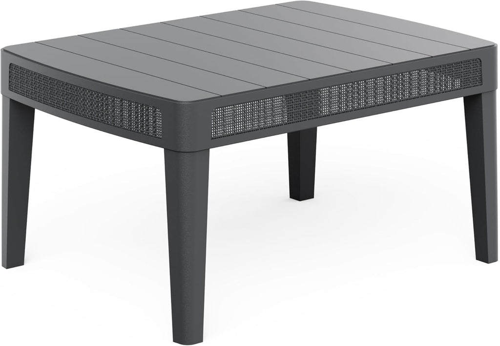 Keter Atlas Linea 4-Seater Outdoor Lounge Set – Graphite | Modern Weatherproof Garden Furniture with Easy No-Tool Assembly