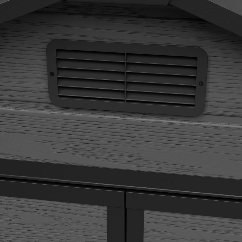 8 x 4 ft Plastic Garden Storage Shed with Apex Roof & Double Doors