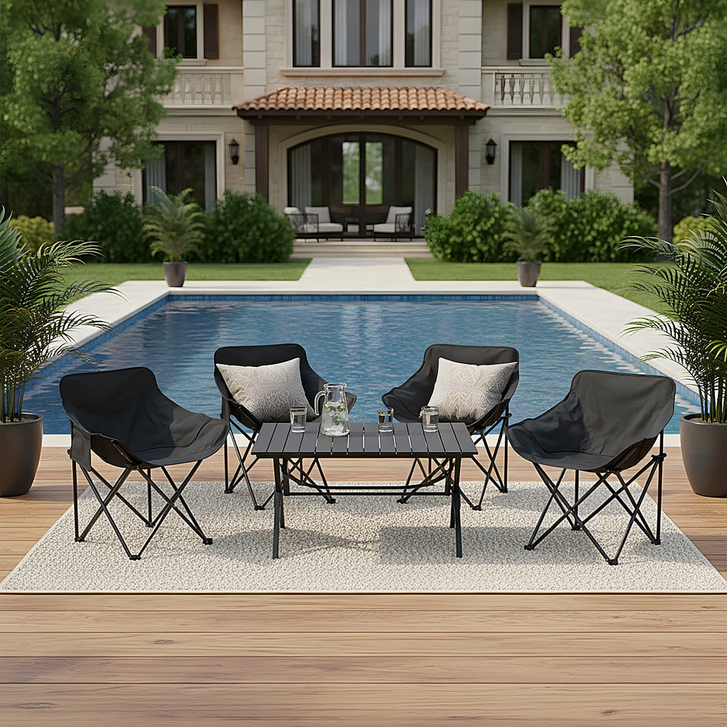 Portable Folding Camping Table with 4 Chairs
