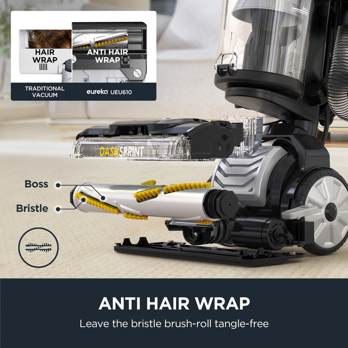 700W Upright Vacuum Cleaner with 2.2L Dust Cup