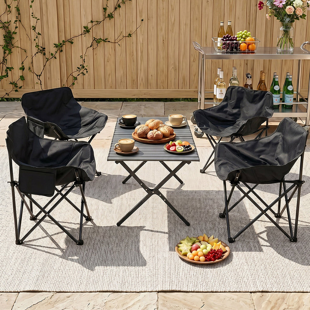 Portable Folding Camping Table with 4 Chairs