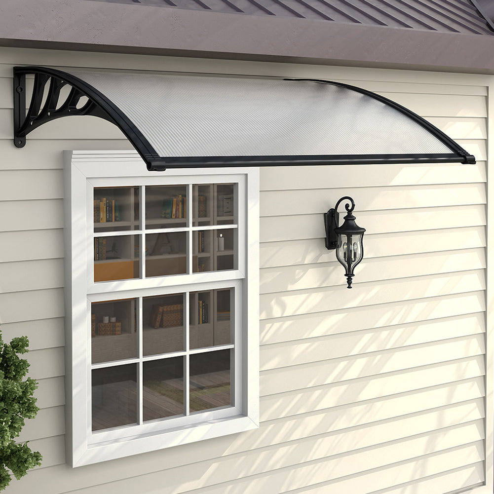 Black Outdoor Curved Shielded Rain Shelter