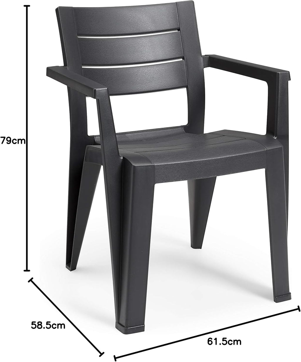 Keter 246188 Julie – Outdoor Garden Chair, Grey