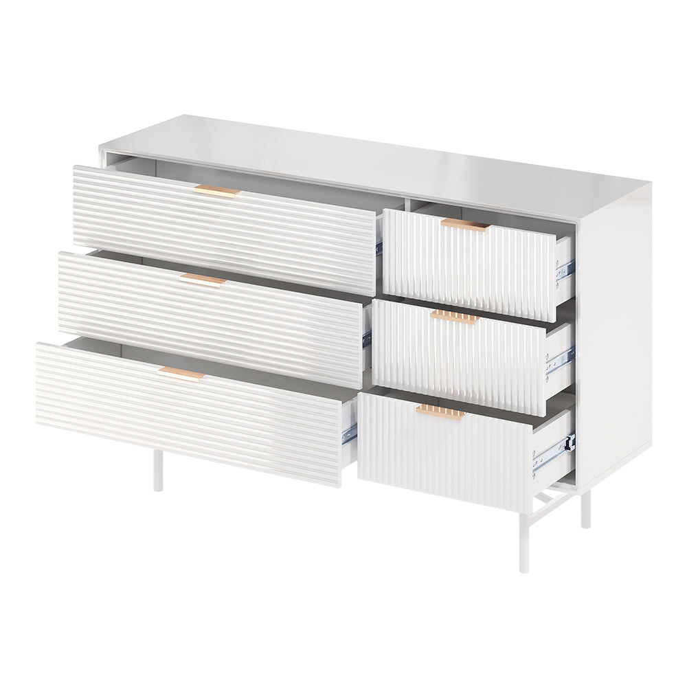6-Tier Bedroom Striped Storage Cabinet,