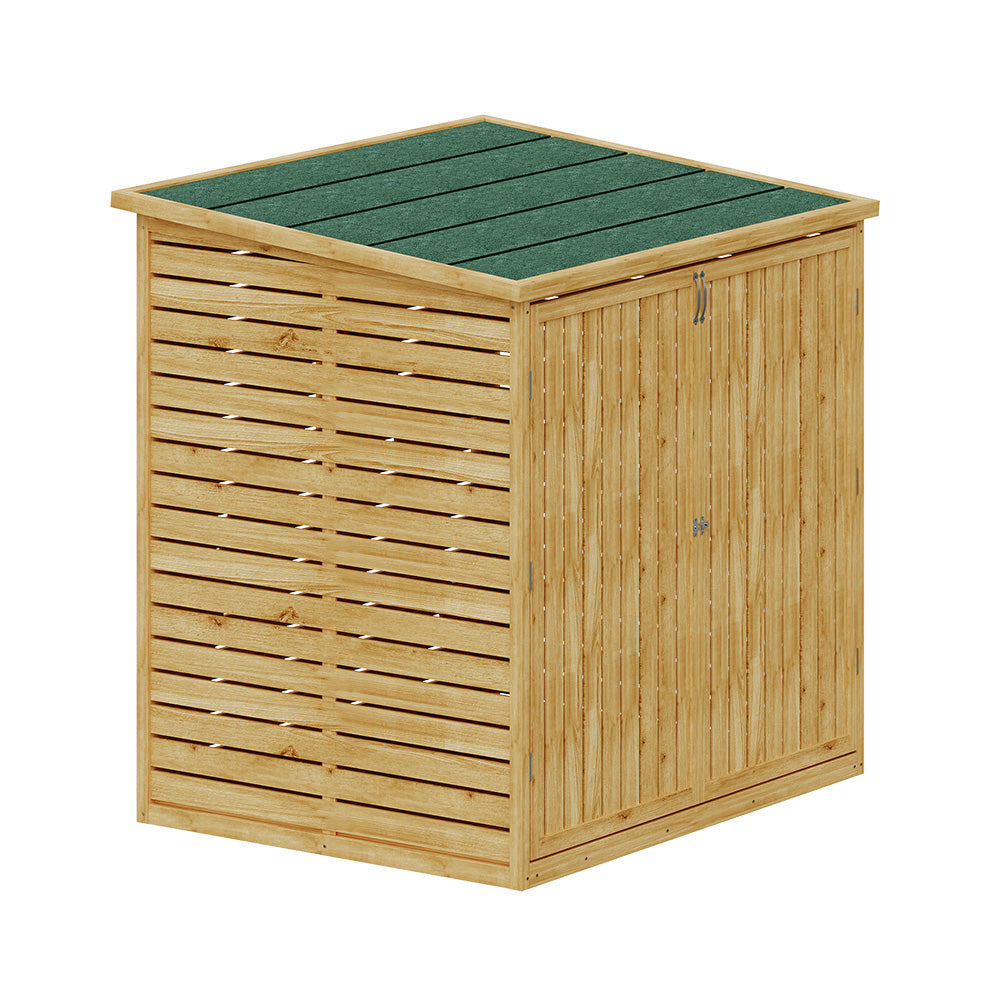 Outdoor Wood Trash Bin Storage Shed