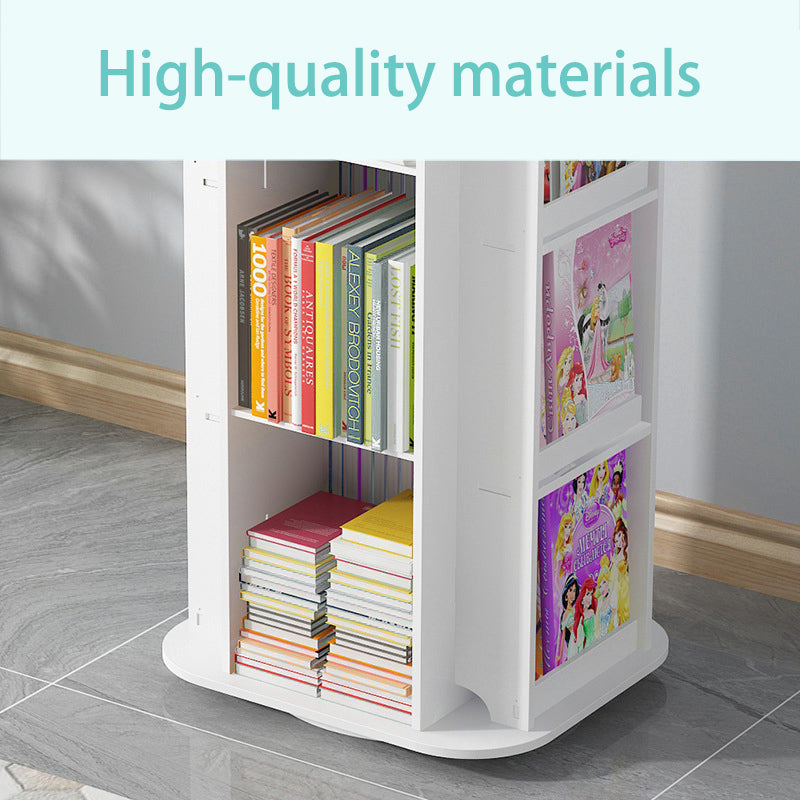 White Kids' House Frame Rotating Bookshelf