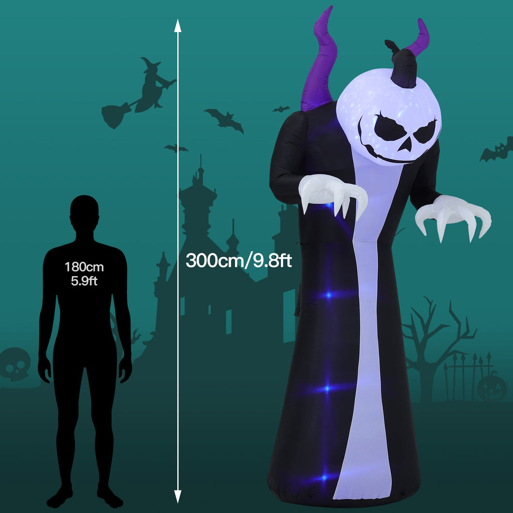Halloween Inflatable Outdoor Ghost with Raising Hands and LED Lights Yard Decoration