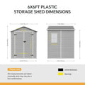 6 x 6 ft Plastic Garden Storage Shed with Apex Roof & Double Doors