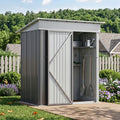 5 x 3 ft Metal Garden Storage Shed with Pent Roof & Lockable Door