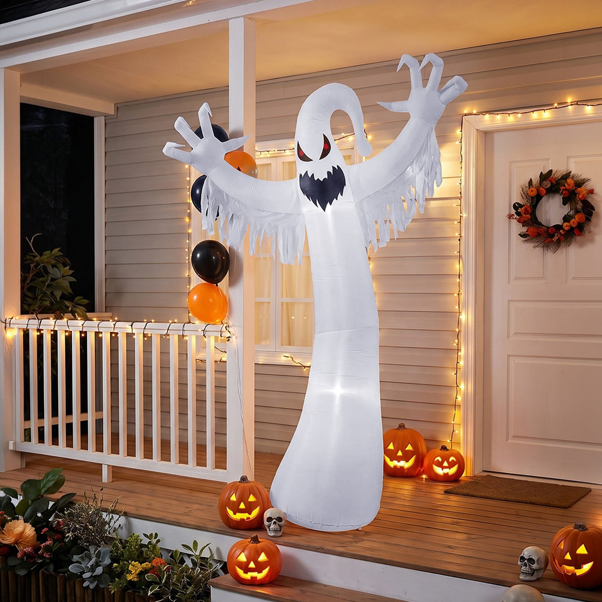 9 FT Halloween Inflatable Ghost Decoration with LED Lights