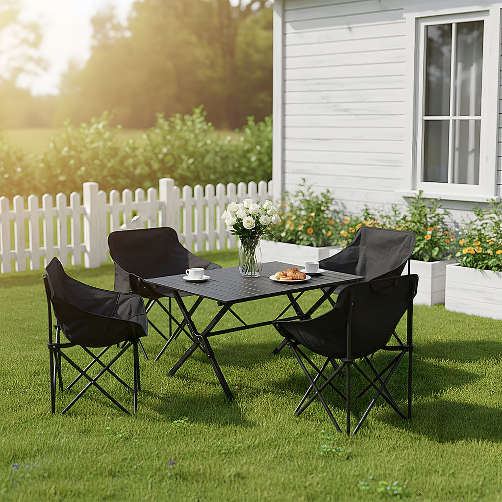 Portable Folding Camping Table with 4 Chairs