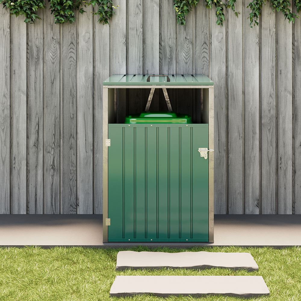Metal Outdoor Garbage Bin Shed For 1 Trash Bin