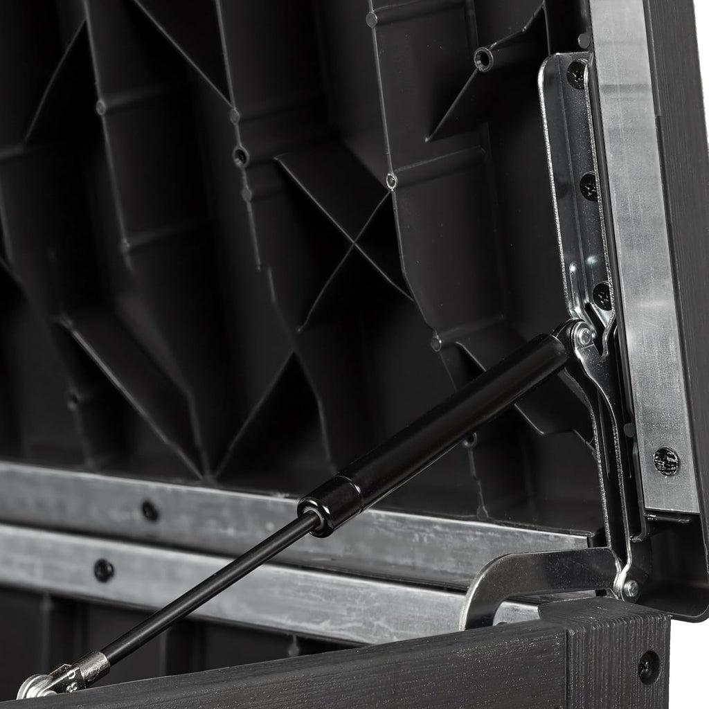 Keter Signature 643L Outdoor Storage Box – Venetian Grey | Weather‑Resistant, UV‑Protected, Lockable Storage Box | 350 kg Lid Capacity to Seat Two Adults | Piston‑Assisted Opening