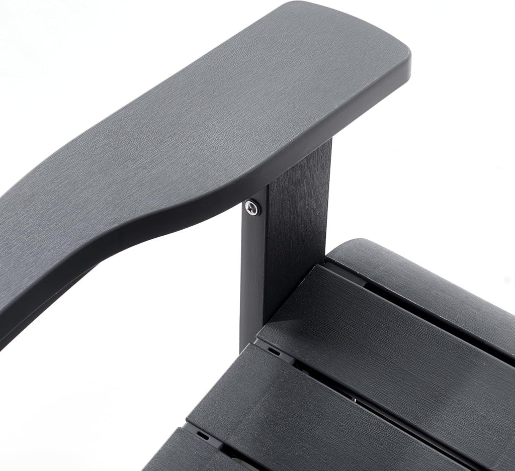 Keter Troy Adirondack Garden Chair – Graphite | Outdoor Wood-Effect Chair | Weatherproof, Durable & Maintenance-Free | Comfortable Deep Seat | Lightweight, Easy Assembly | 160kg Load Capacity