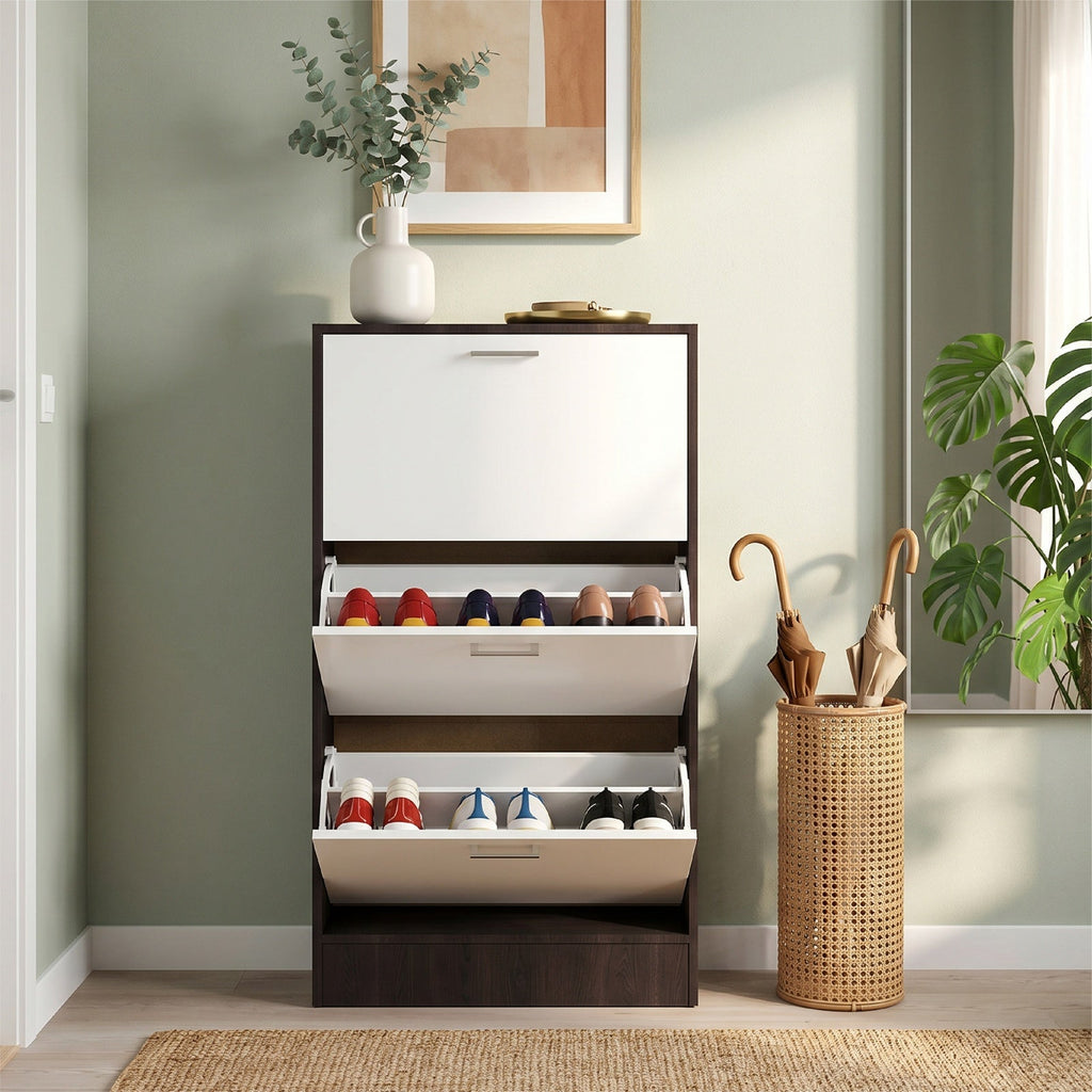 Wooden 3 Layer Dump Shoes Shelves