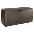 Keter 223949 270L Keter Garden Storage Deck Box Hollywood Outdoor Plastic Wood Design Sturdy Weatherproof Brown