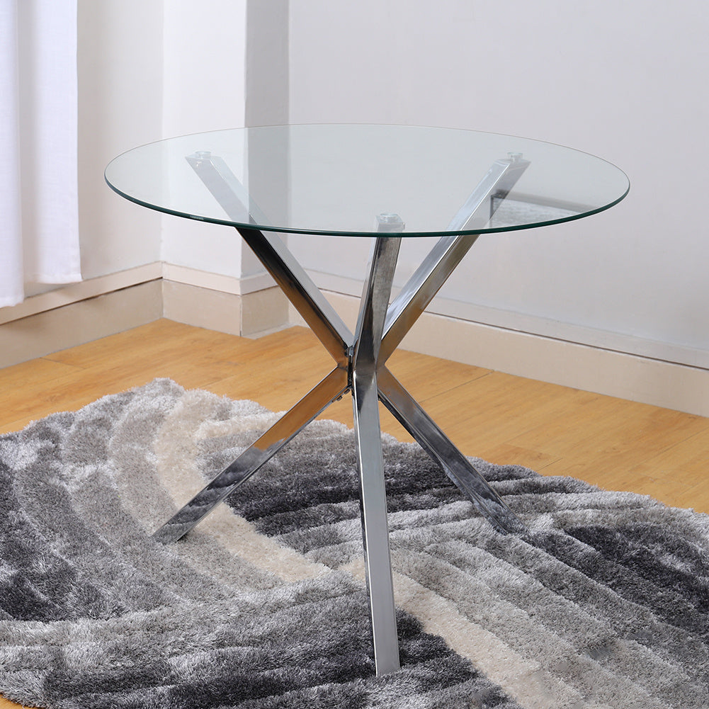 Dining Table Round Tempered Glass Coffee Table
