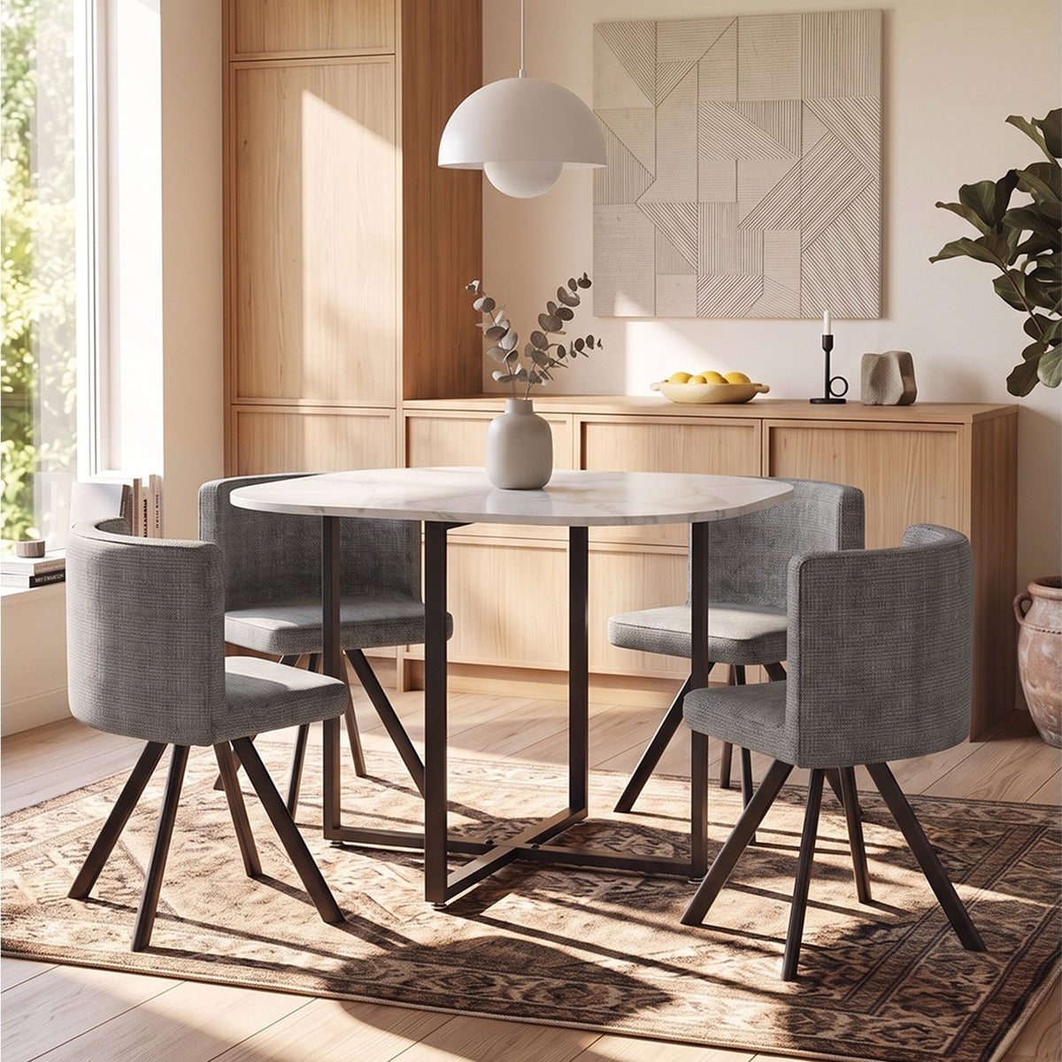 Dining Table Set with 4 Chairs