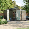 Garden Storage Shed with Integrated Lean-to Greenhouse & Double Doors