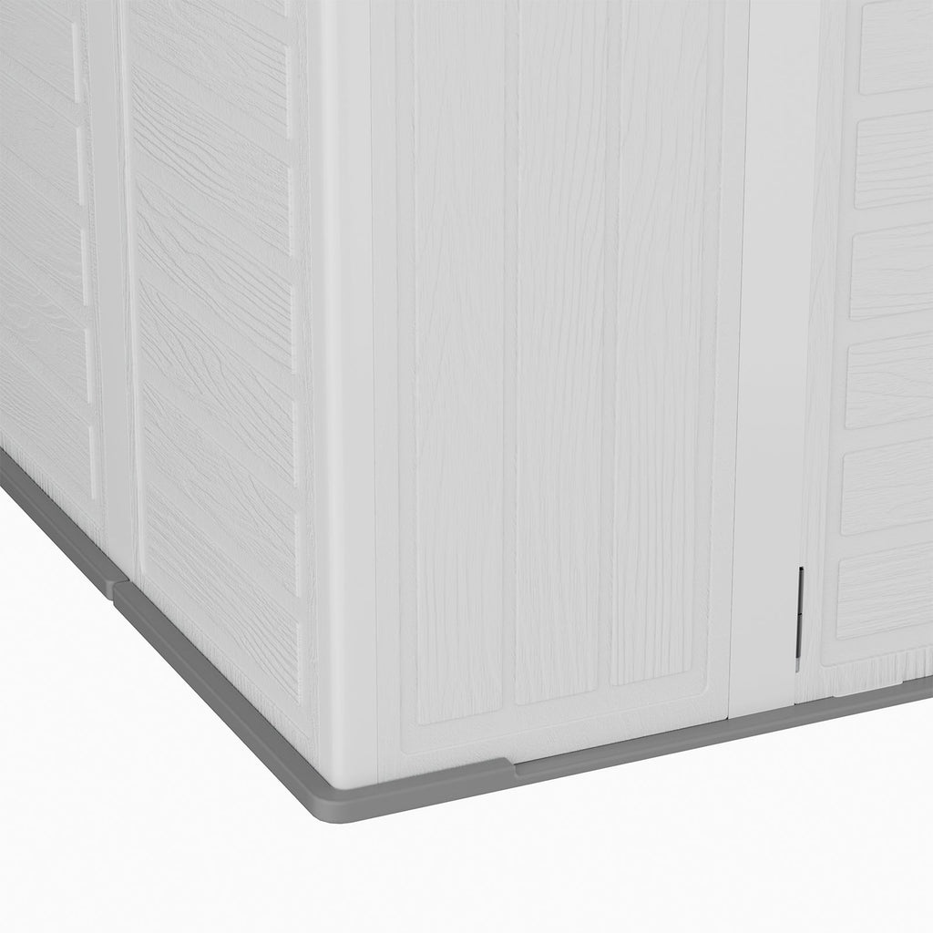 8 x 4 ft Plastic Garden Storage Shed with Apex Roof & Double Doors