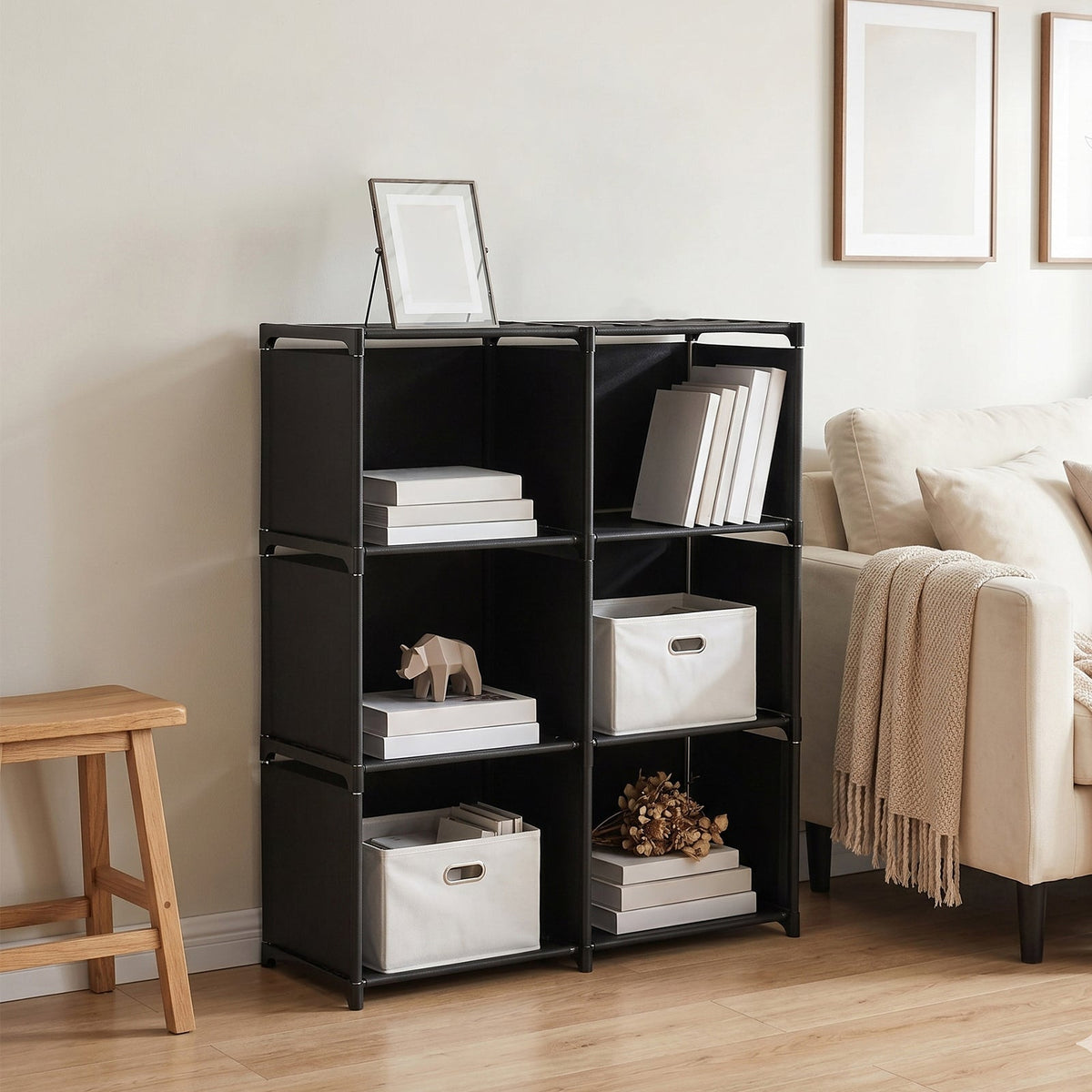 Freestanding Multi-tier Bookshelf Storage Shelf