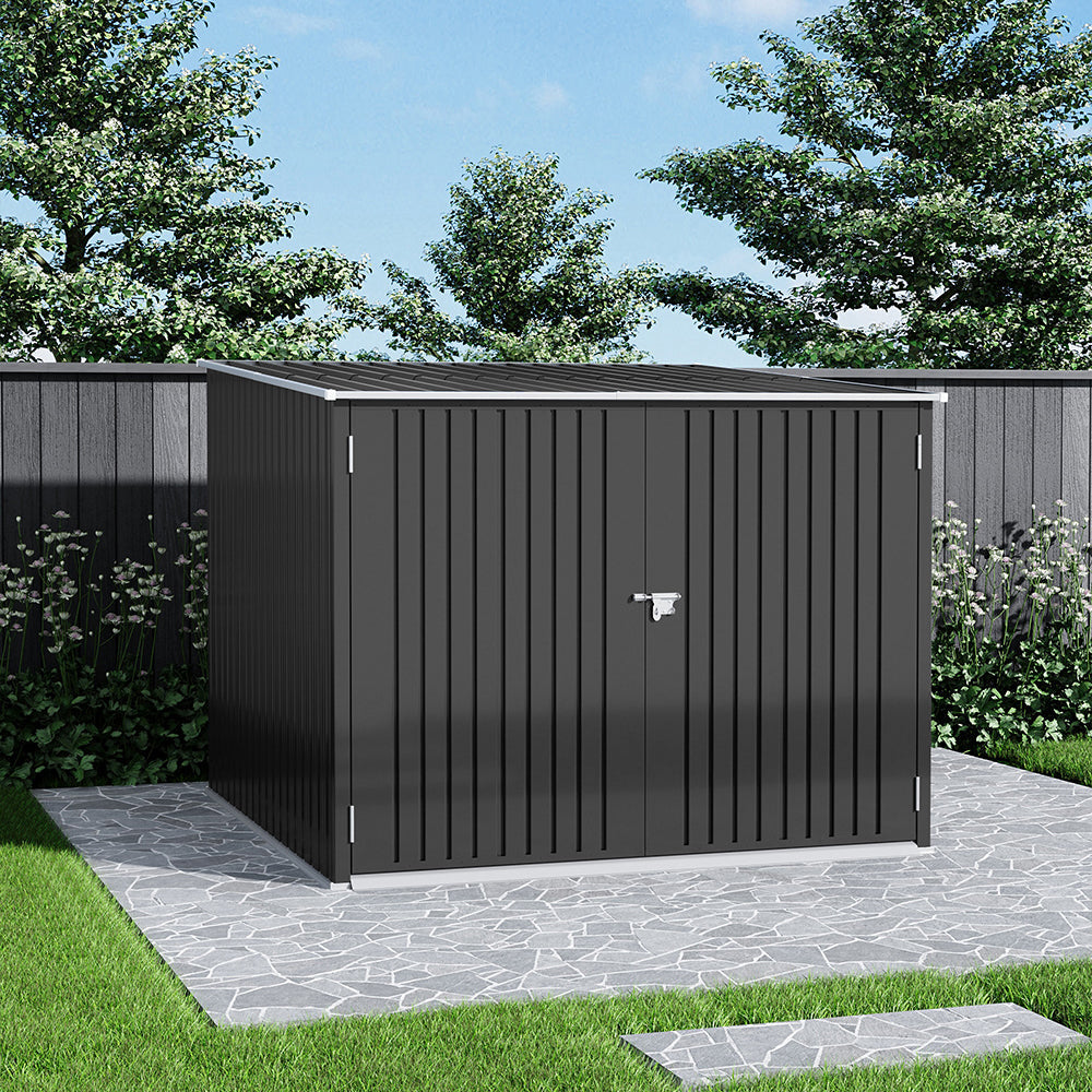 195CM Wide Steel Garden Shed For 4 Bicycles