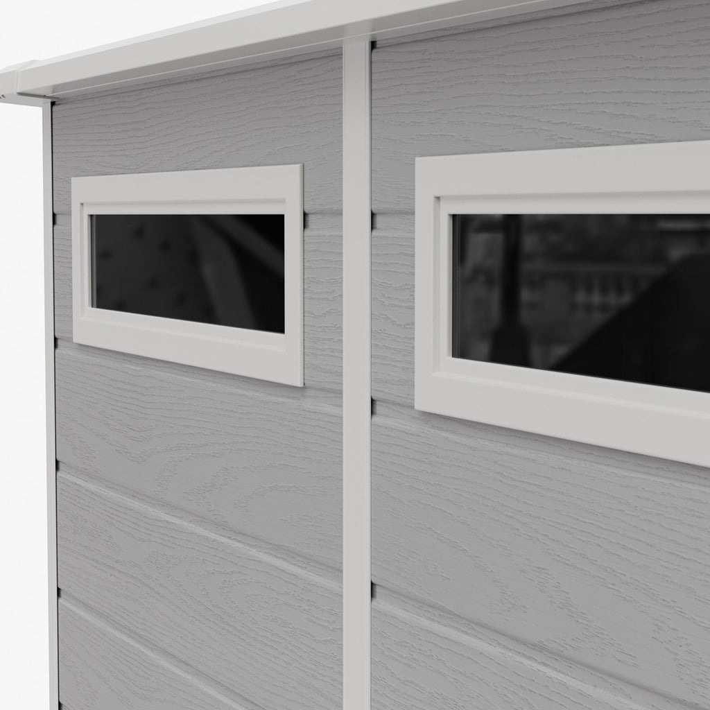 6 x 6 ft Plastic Garden Storage Shed with Pent Roof & Lockable Door