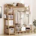 Bamboo Bedroom Garment Clothes Rack Natural