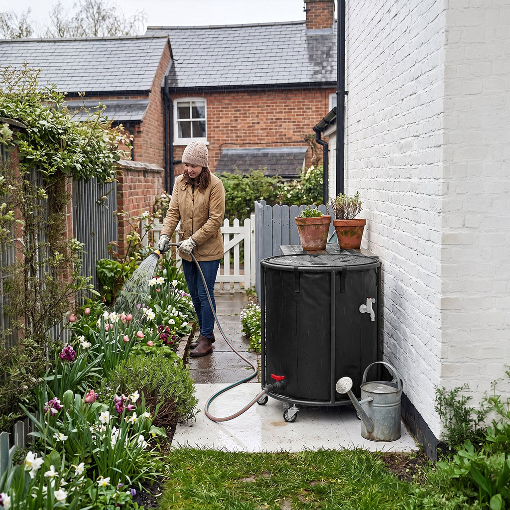 Portable Rain Barrel with Castors