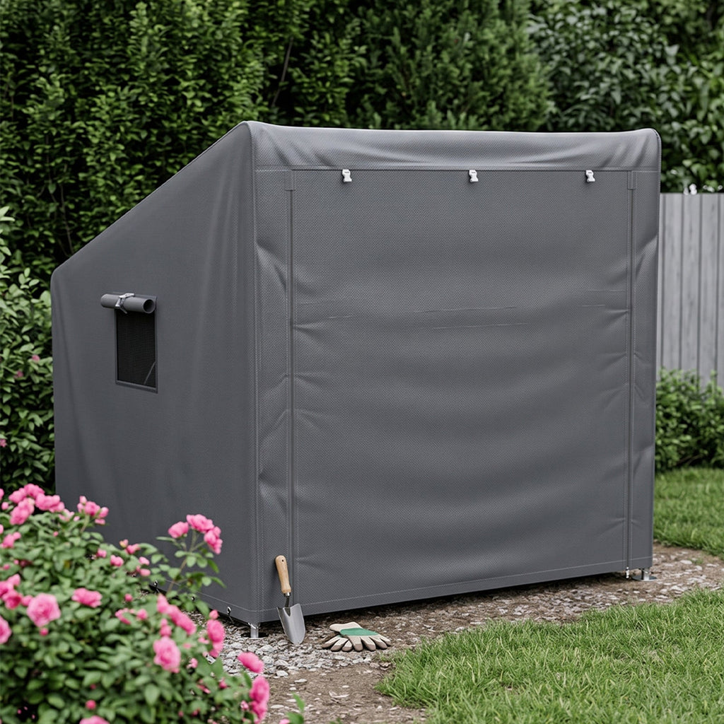 6 x 5 ft Outdoor Garden Storage Shelter Bike Tent with Roll-Up Zipper Door