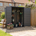 4 x 5 ft Plastic Garden Storage Shed with Pent Roof & Lockable Door