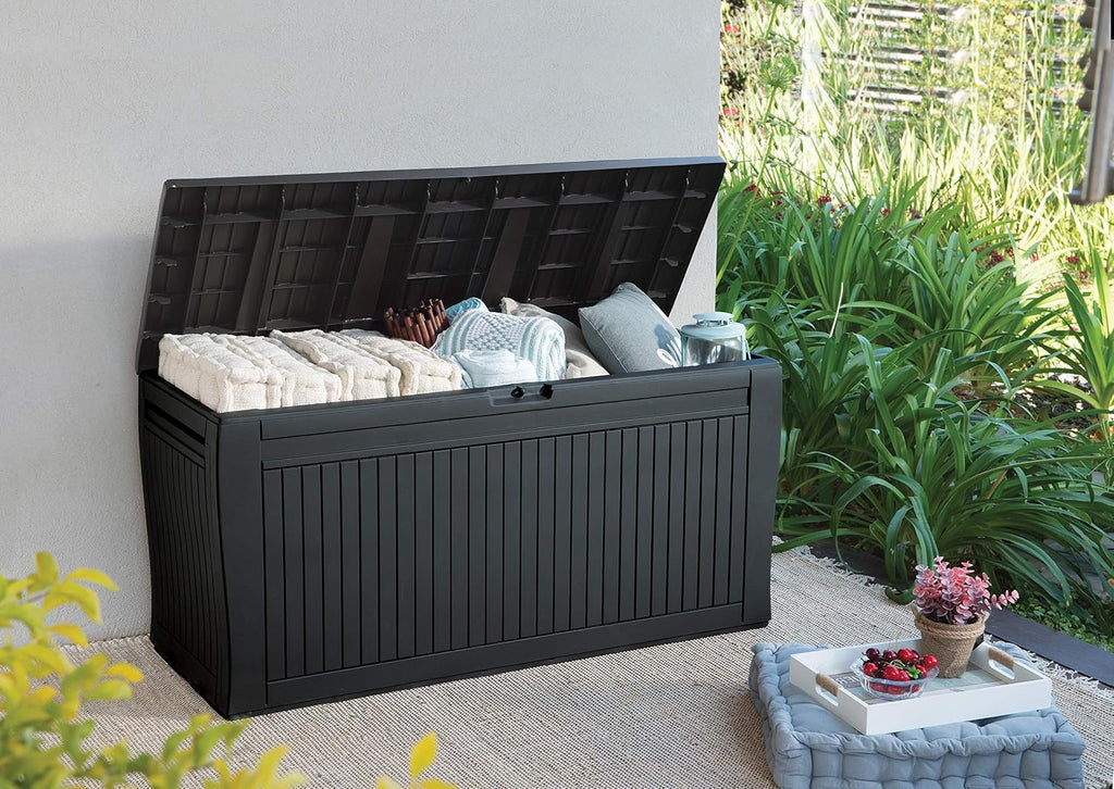 Keter Comfy Storage Box 270 L, Graphite Color, 116.7 x 54.6 x 8.6 cm