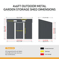Metal Garden Storage Shed with Pent Roof & Base Frame