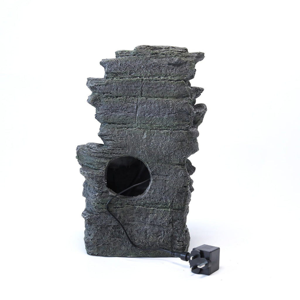 Garden Water Feature Outdoor LED Waterfall Electric Fountain Rockery Decor