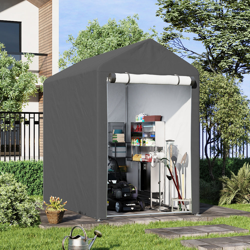 4 x 6 ft Portable Garden Storage Shelter with Roll-Up Door