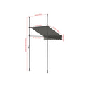 Retractable Awning with Adjustable Support Poles