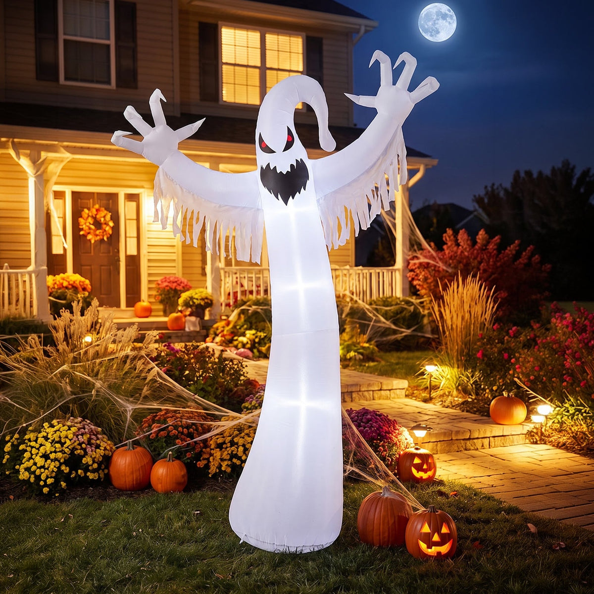 9 FT Halloween Inflatable Ghost Decoration with LED Lights
