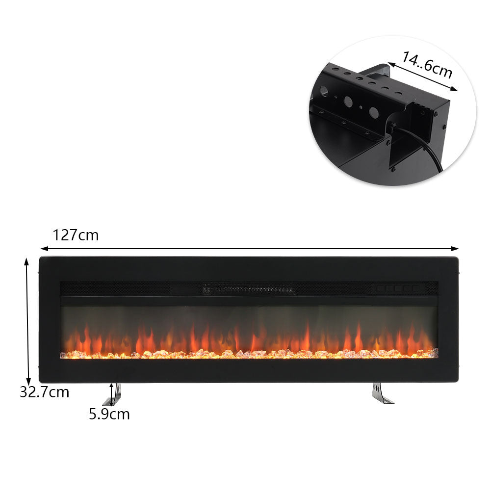 40/50/60/70 Inch Electric Fire with 12 Flame Colours & Remote Control
