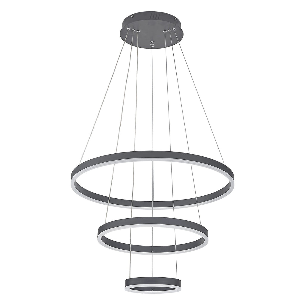 Modern 3 Ring Aluminum Round Hanging LED Pendant Light