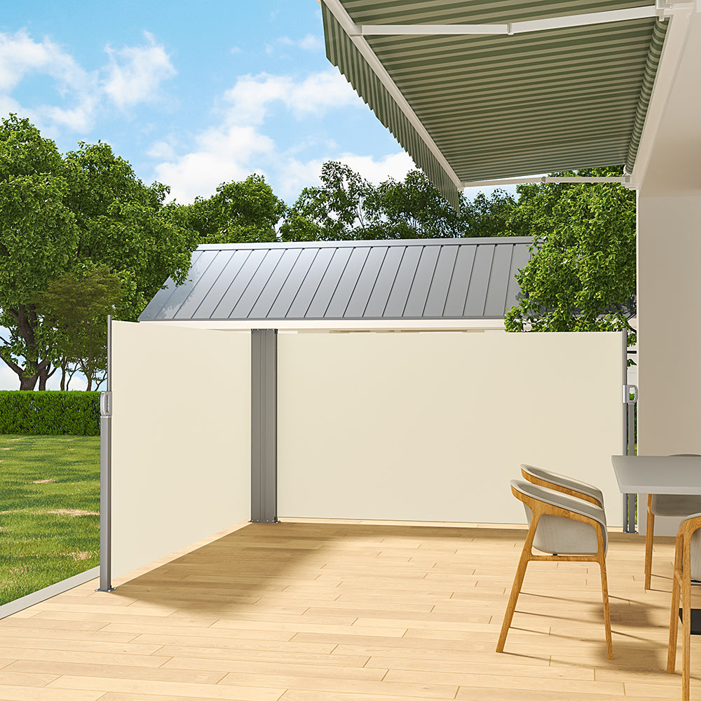 White Retractable Double Side Awning