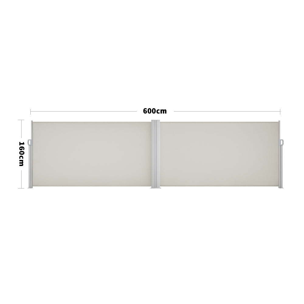 White Retractable Double Side Awning
