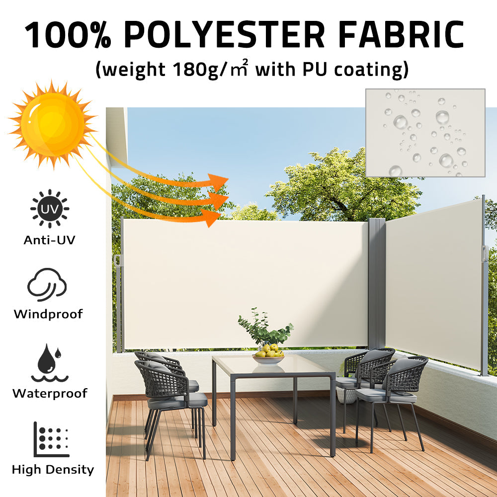 White Retractable Double Side Awning