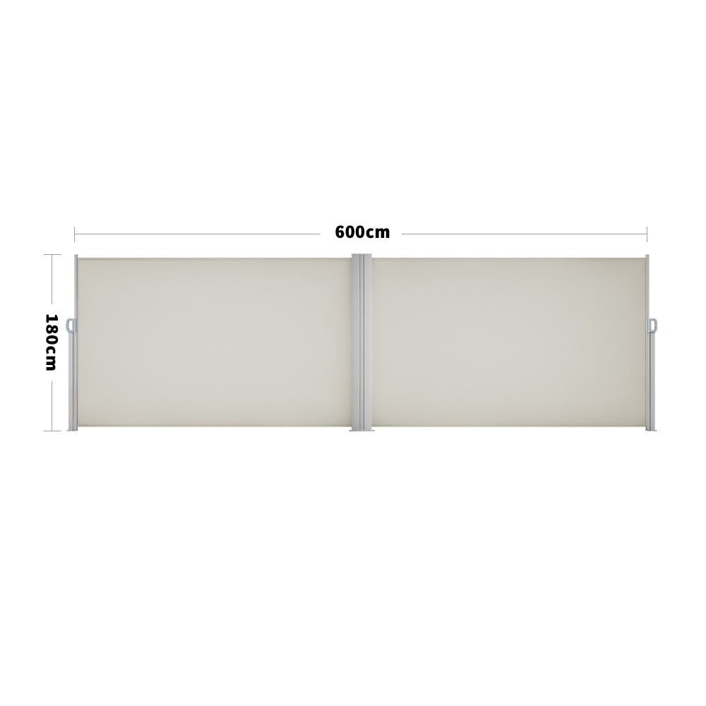 White Retractable Double Side Awning