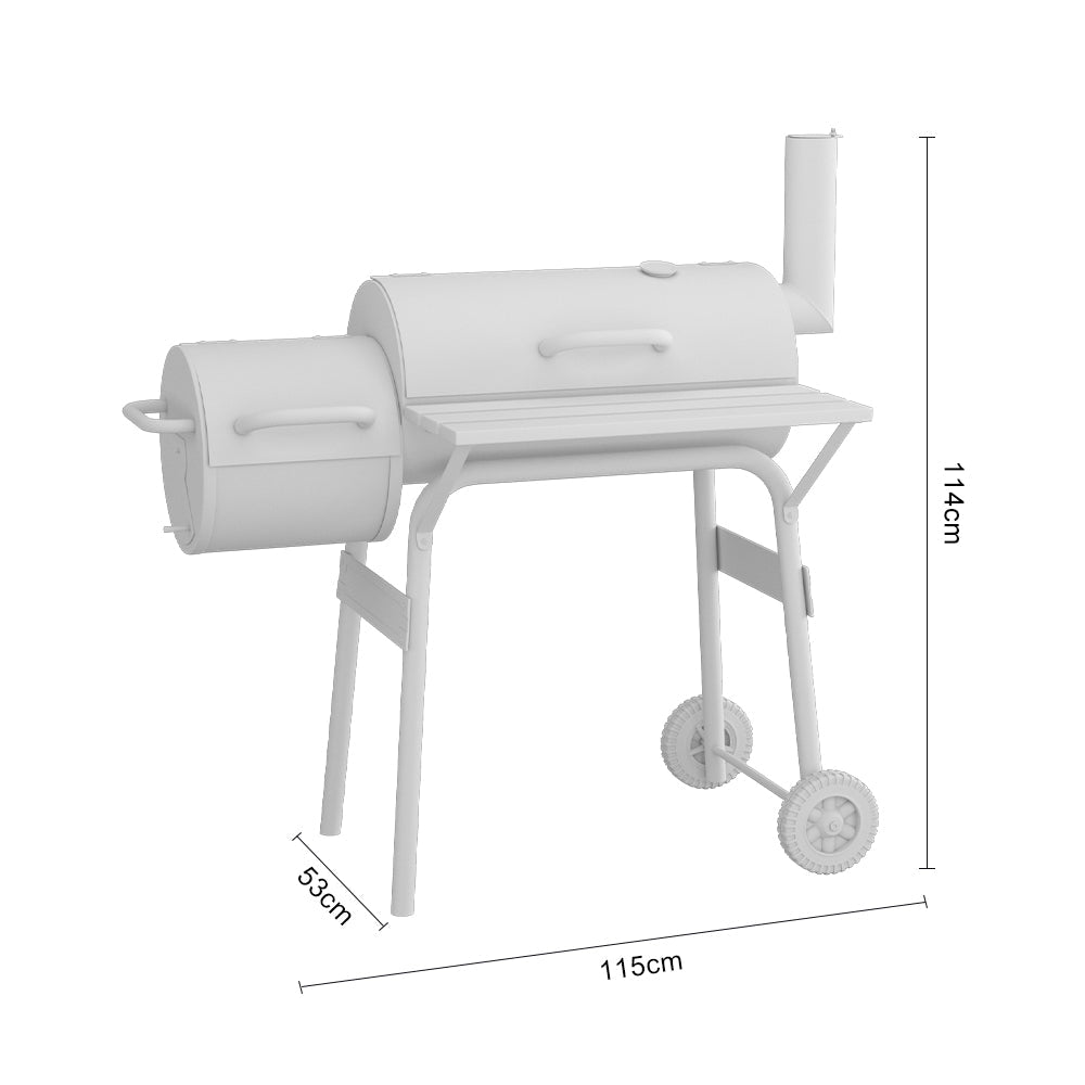 Charcoal BBQ Grill with Offset Smoker