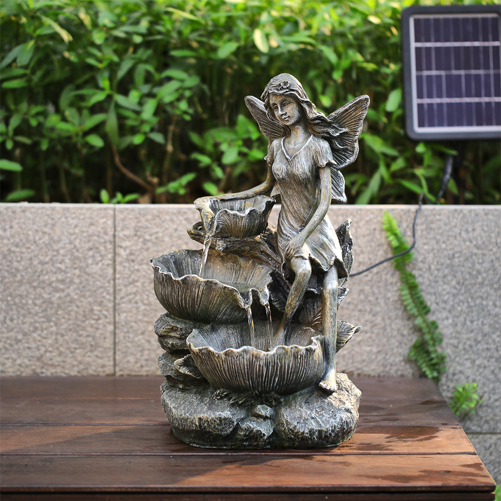 Fairy Solar Resin Water Fountain